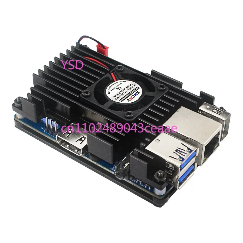 Pi 3 LTS Aluminum Alloy Shell with Cooling Fan Protective Case Special Box for Development Board