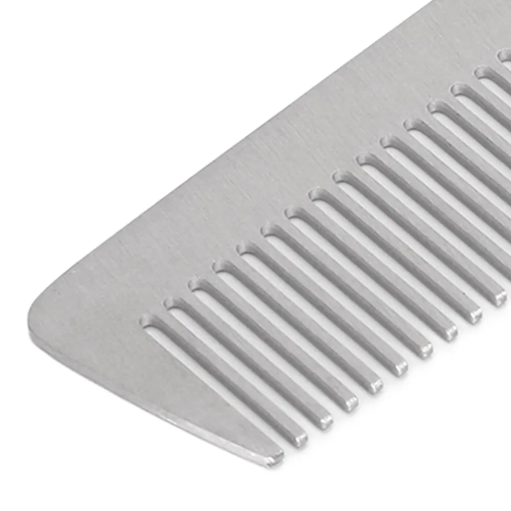 Stainless Steel Hair Cutting Comb PU Leather Storage Bag Dual Sided Hair Styling Comb Fine Teeth Professional Dressing Comb