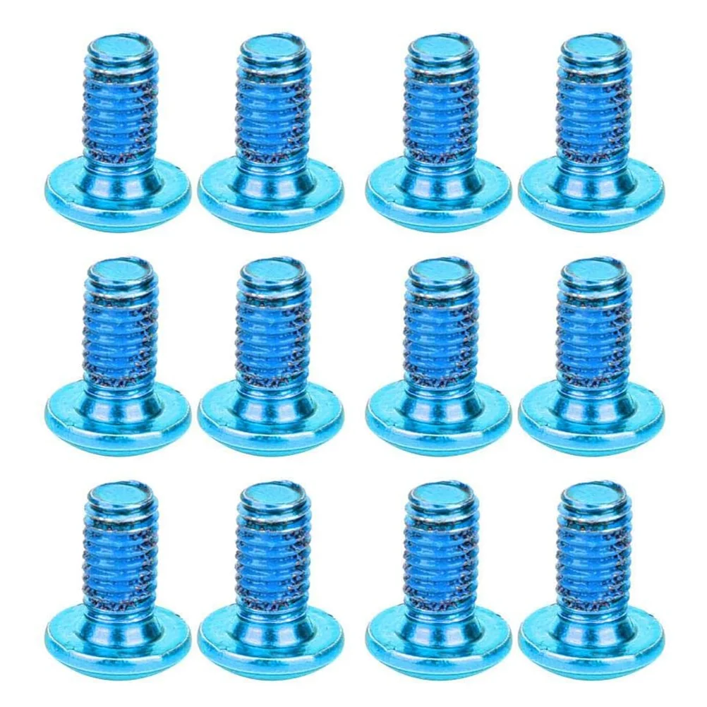 1 Box/12PCS Titanium Steel Brake Pad Screws Brake Fixing Screws Durable Screws for Mountain Bike (Blue)