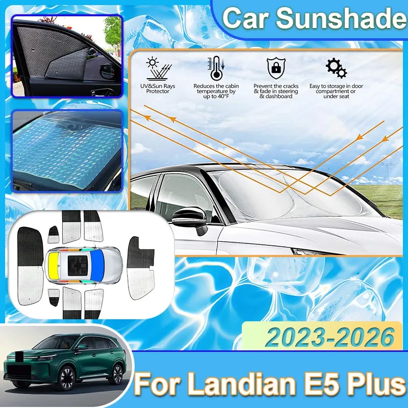 

Car Sunshade Window Windshield For DFSK E5 Landian E5 Plus NEV 2023-2026 2024 Side Protector Sun Visor Sunscreen Cover Accessori