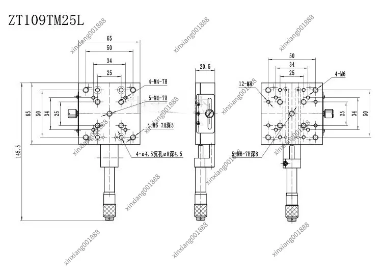 For ZT107TM25M Precision Manual Linear Stage, 1-Axis Translation Stage, Micro Adjustment Positioning Table