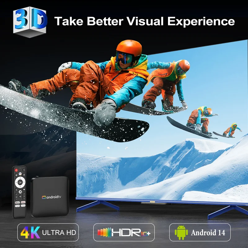 H96 Max Android14 TV Box 2GB 16GB Quad Core Amlogic S905L3 4K UHD WiFi2.4G/5G e BT4.0 Conjunto de serviço de streaming Top Box IPTV YouTube