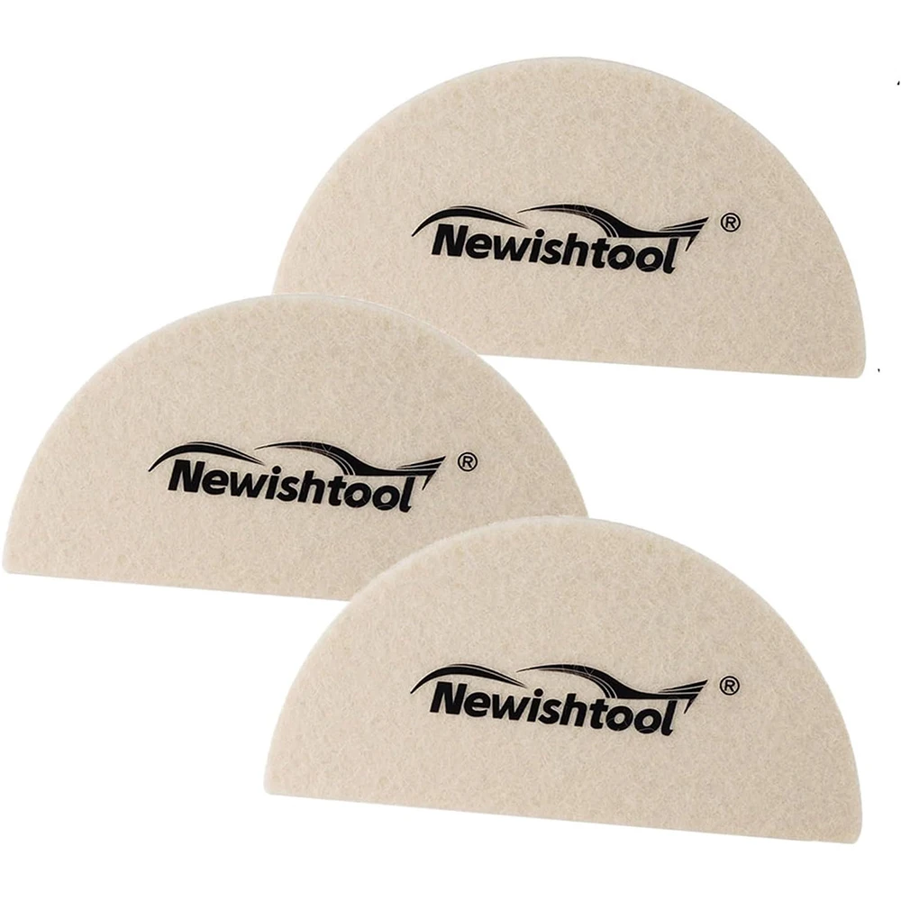 FOSHIO 3pcs Half Moon Shape Wool Squeegee Window Film Tinting Car Wrapping Scraper No-Scratch Clean Tools Auto Vinyl Application