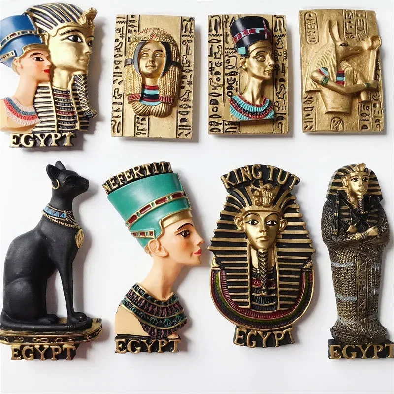 Imán de refrigerador de Egipto Anubis Myth Queen, pirámide de recuerdo, imán de Reina Faraón en refrigeradores, accesorios de decoración del hogar