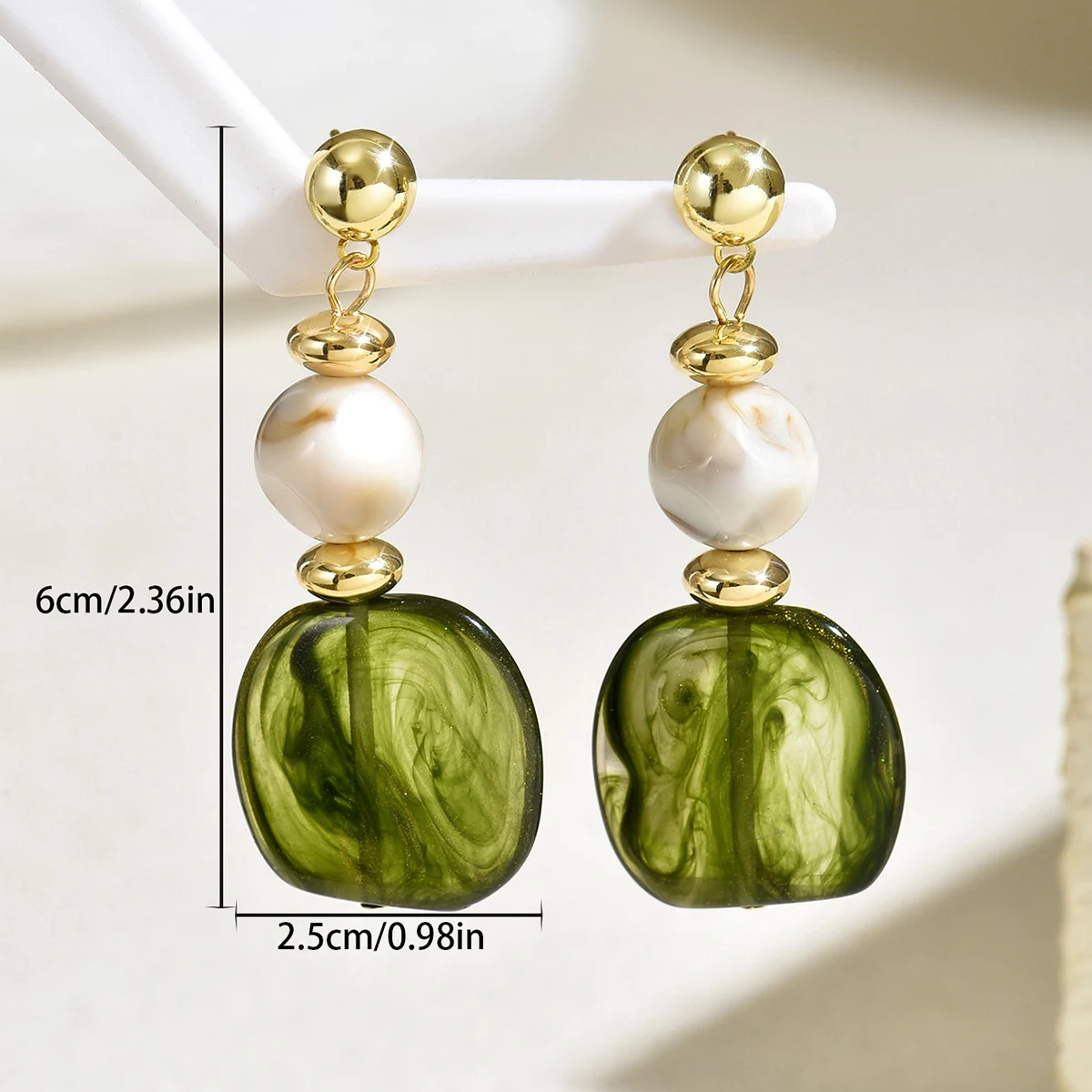 Women's Trendy Resin Dangle Earrings, Irregular Shape