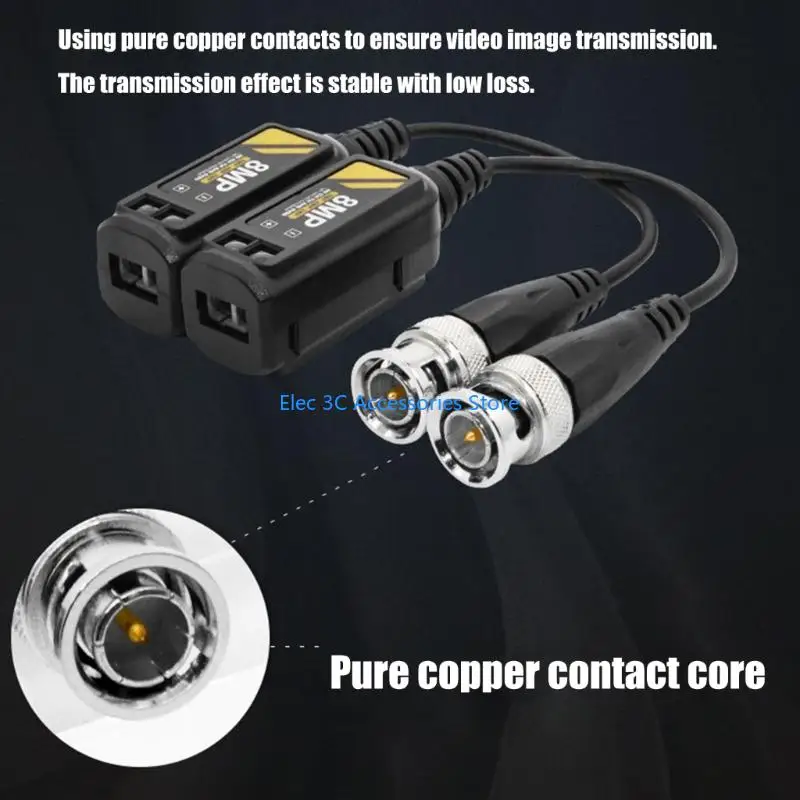 Y51A Interferences Resistant Video Balun Transmits AHD CVI TVIs CVBS Over Cat5 Cable