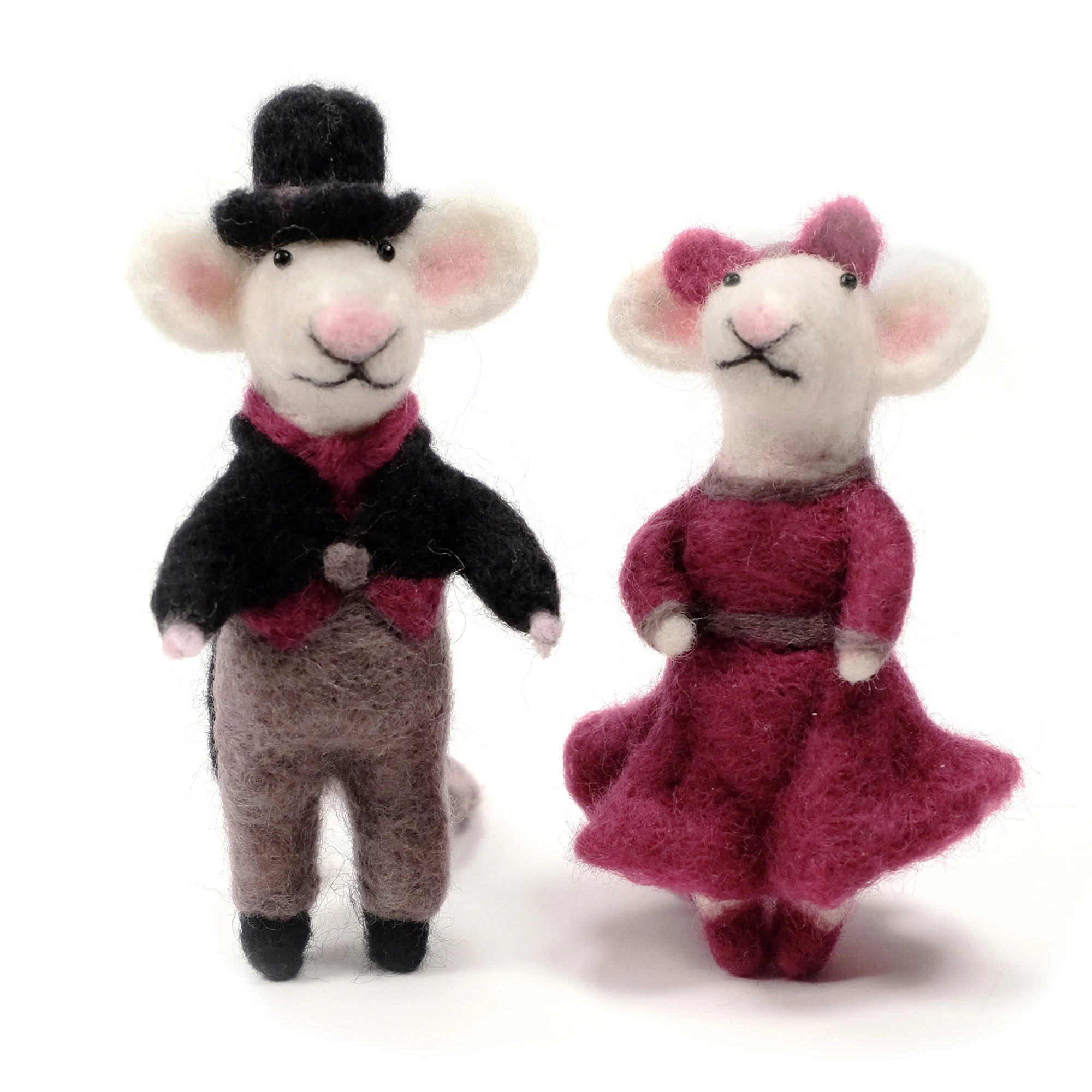 2 Edward Mice Couple Needle Felting Kits for Beginner Gift for Mom DIY Craft Kit