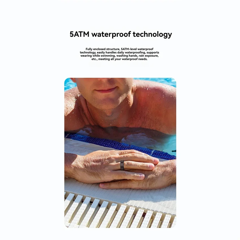 GROCE-Multi-Sport-Modi Smart Ring Herzfrequenz Blutsauerstoffmonitor Schlaf Stresserkennung Fitness-Tracker mit Gestensteuerung