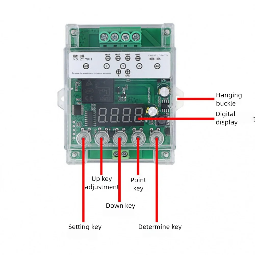 Delay Time Relay Module 9V/12V/24V/48V/60V/72V Digital Tube Display Timing Delay Pulse Delay Cycle PLC Programmable Controller
