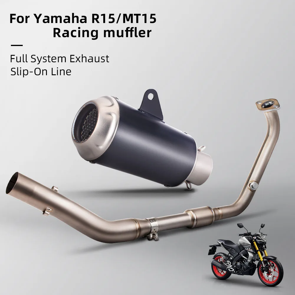 For Yamaha R15 MT15 2017-2023 Motorcycle Full System Exhaust Modified Muffler Titanium Alloy Front Mid Link Pipe with DB Killer