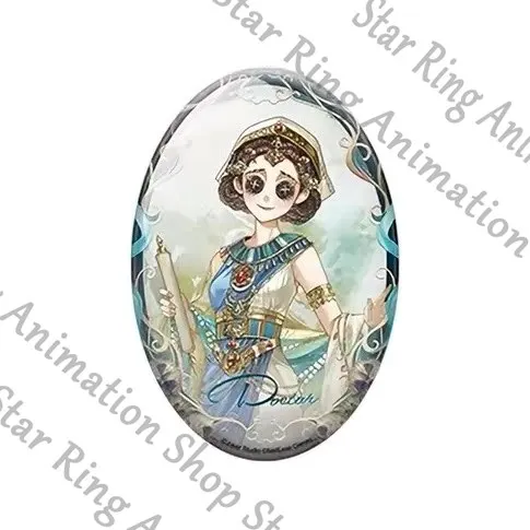 Official Identity V Anime Cosplay Cartoon Oval Tinplate Badge Emblem Night Watch Embalmer Sculptor Little Girl Doctor Acrobat