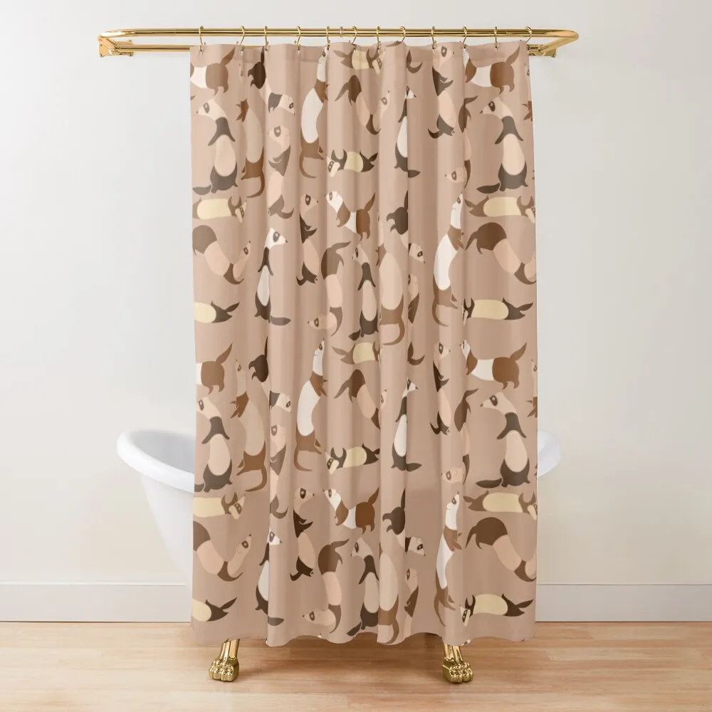 

Ferret in light brown Shower Curtain Funny Shower Bathroom Accessorys Waterproof Bath And Anti-Mold Window Curtain