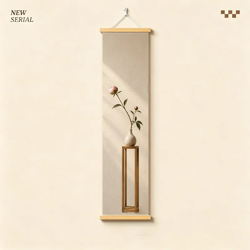 Peony Wall Art 4-Panel Blush Floral Vase Hanging Scroll Set on Cream Silver Shimmer Canvas for Romantic Bedroom Decor