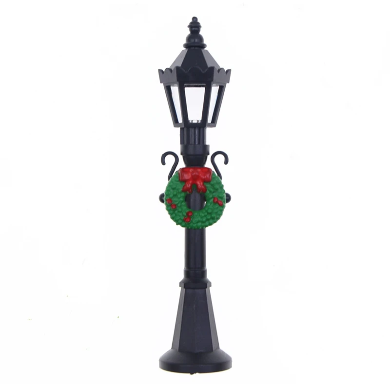 1:12 casa de bonecas cena de natal lâmpada de rua luz de rua modelo boneca decoração de natal micro paisagem ornamentos de jardim de fadas