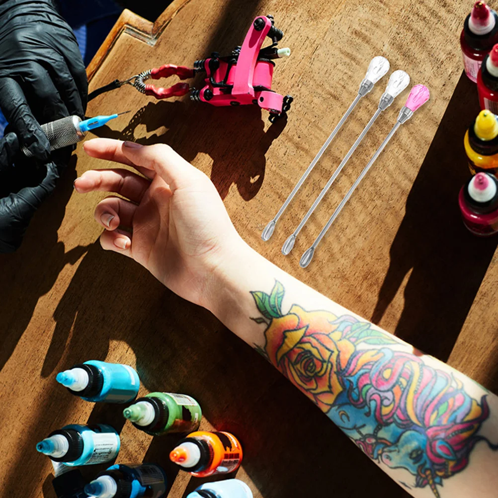 

9pcs Metal Pigment Spoons Tattoo Ink Mixer Tools Stirring Sticks Reusable Eyebrow Powder Scoop for Mixing Paint
