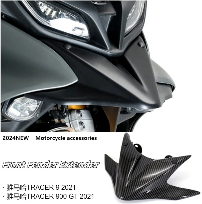 New Motorcycle Front Fender Extender Carbon Mudguard Extension For YAMAHA TRACER 9 Tracer 900 GT 2021 Black Splash Guard Fairing