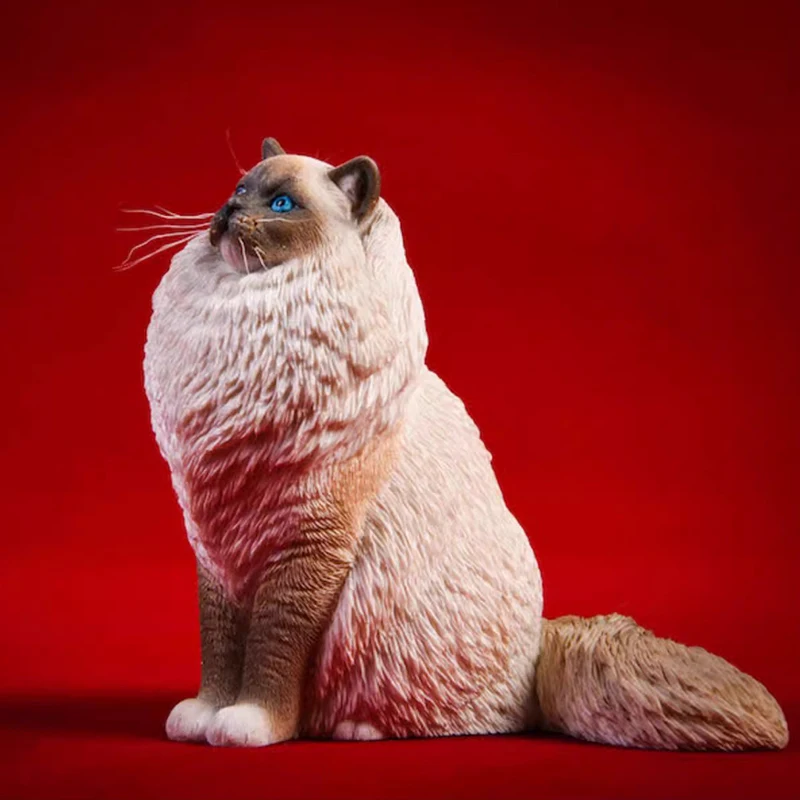 

In Stock Jxk 1/6 Simulation Ragdoll Cat Model, Cat Surrounding Sculpture Handmade Doll Office Desktop Small Animal gift