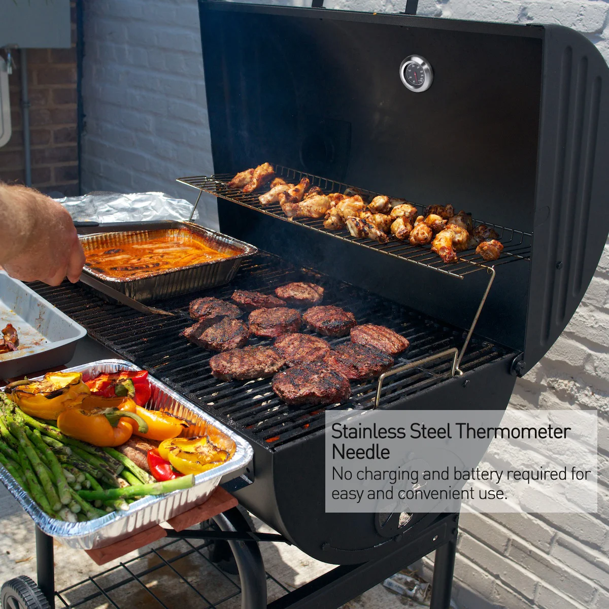 Wymiana grilla Q Wskaźnik ciepła Temperatura Bbq do termometru do grilla Wędzarnia Stal nierdzewna