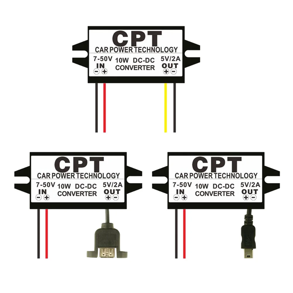 DC-DC DC 7 -50V to 5V 2A 10W Buck Converter Step Down Module Single Male USB Output Waterproof Power Adapter for Car