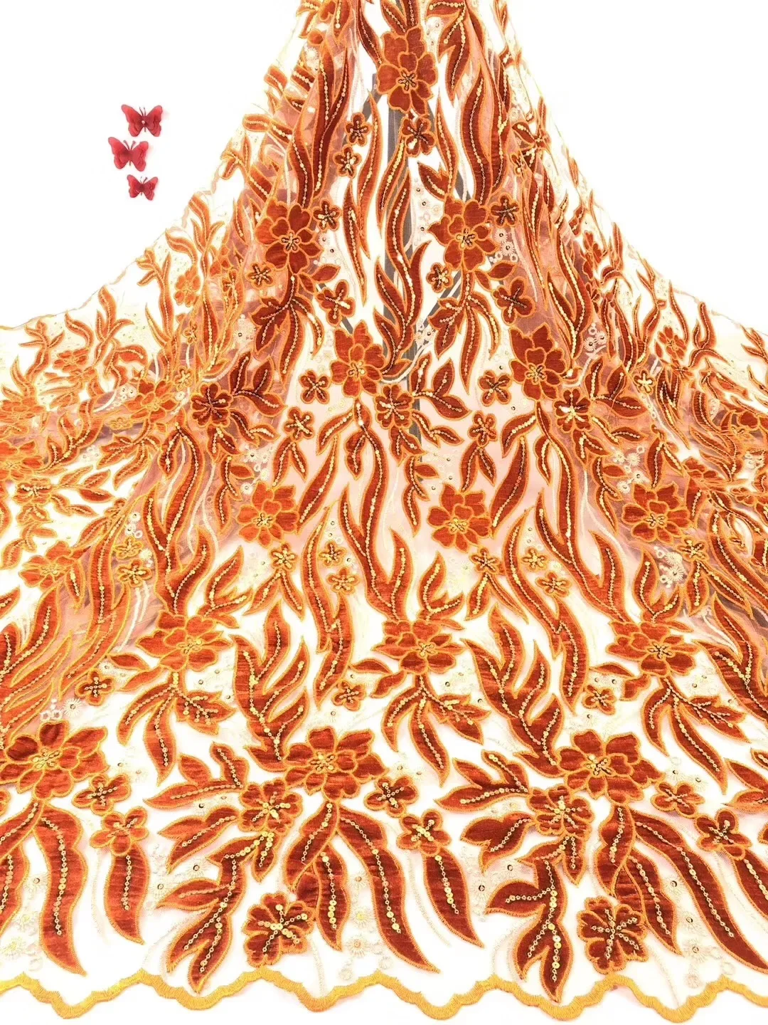 

Gold Trim Afrikaanse Lace Stoffen Hoge Kwaliteit Borduurwerk Sequence Kant Stof Fashoin Franse Stof Trim Voor Lange Jurk