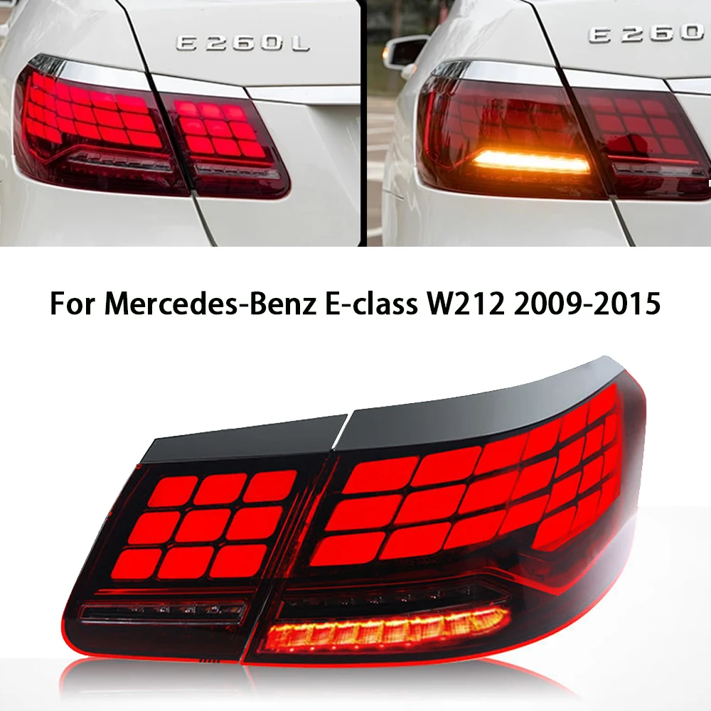 Car lights For 09-15 Mercedes-Benz E-class taillight assembly W212 modified LED dragon scale running lights flowing turn signal