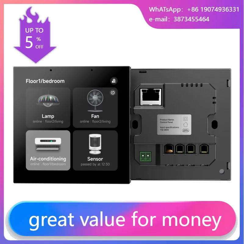 

Android Smart Home 4-inch Touch Screen Control Panel Electric Smart Technology IPS Universal Flip C8 Smart Switch APP Control