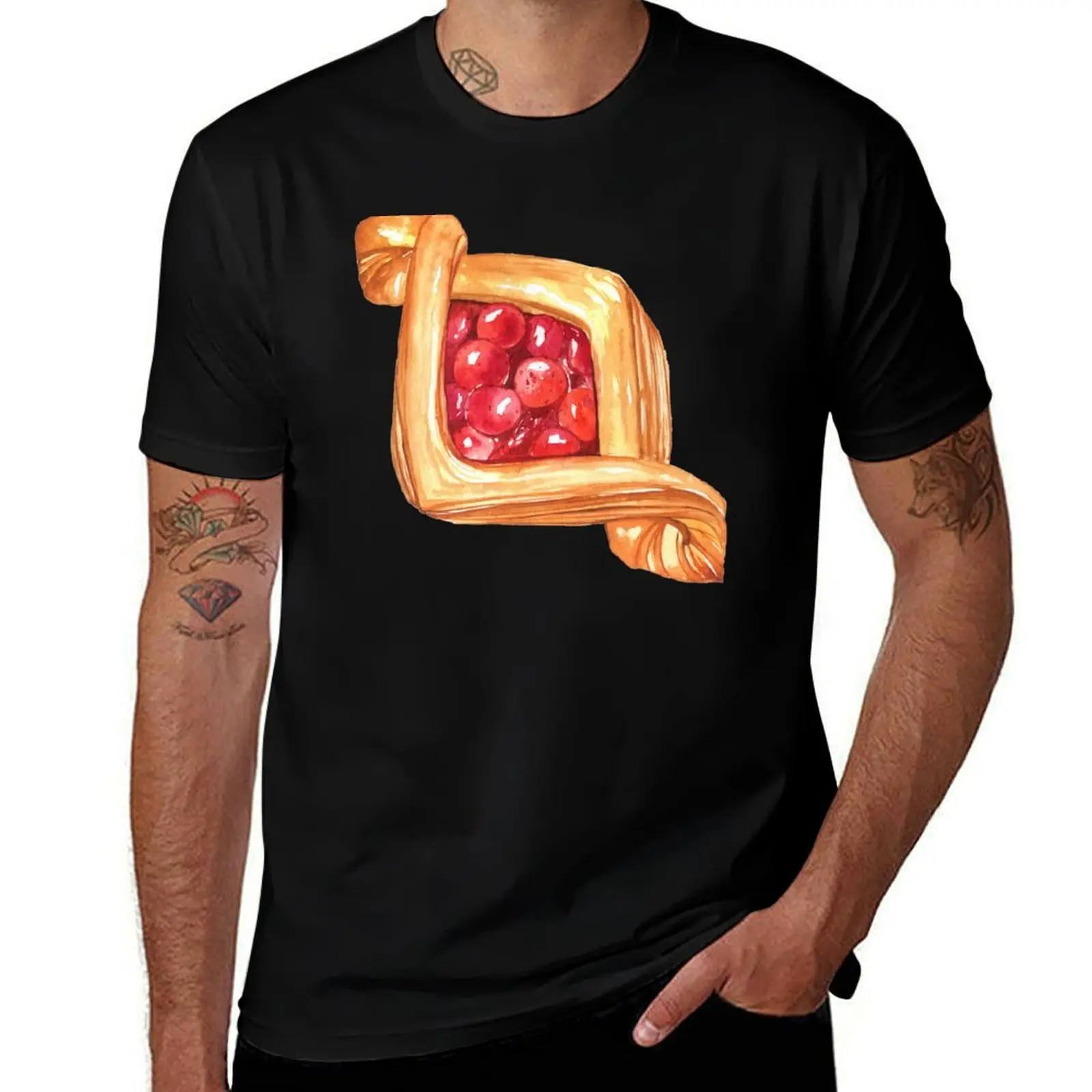 Cherry Jam Danish Pastry T-Shirt mens graphic t shirts T-Shirt