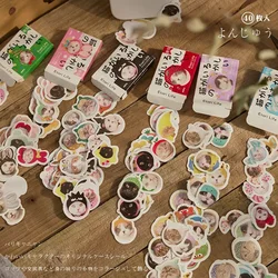 40Pcs Japanese Cute Silly Plush Cap Cat Series Stickers Retro Art Scrapbook DIY Decorative Materials Stationery Decoration
