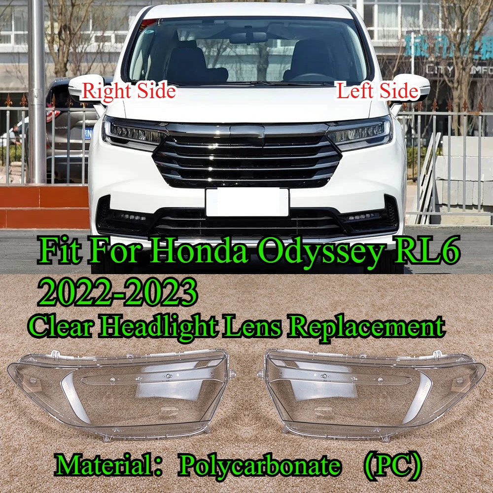Front Headlight Lens Cover For Honda Odyssey RL6 2022-2023, Clear Transparent Headlamp Outer Shell Replacement Auto Lamp Housing