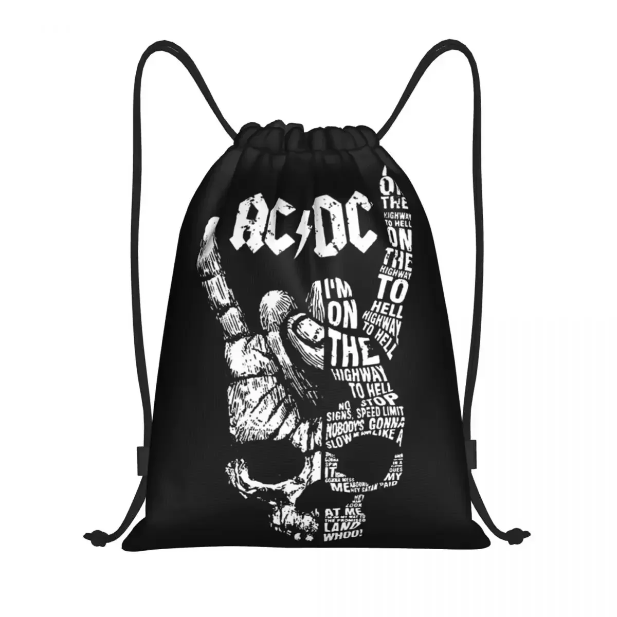 Mochila de almacenamiento con cordón para hombre y mujer, bolso deportivo ligero con diseño de música Rock personalizado, ideal para gimnasio