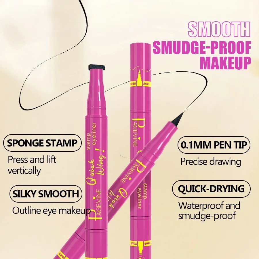 Dual-ended Stamp Eyeliner Waterproof Sweatproof Natural Simulation Eye Liner Pen