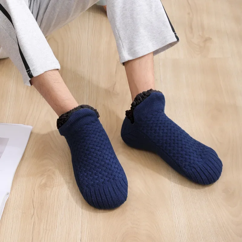 Winter Snow Socks Men Thicken Warm Home Bedroom Socks Slippers Women Non-Slip Foot Warmer Carpet Knitted Socks Calcetines Hombre