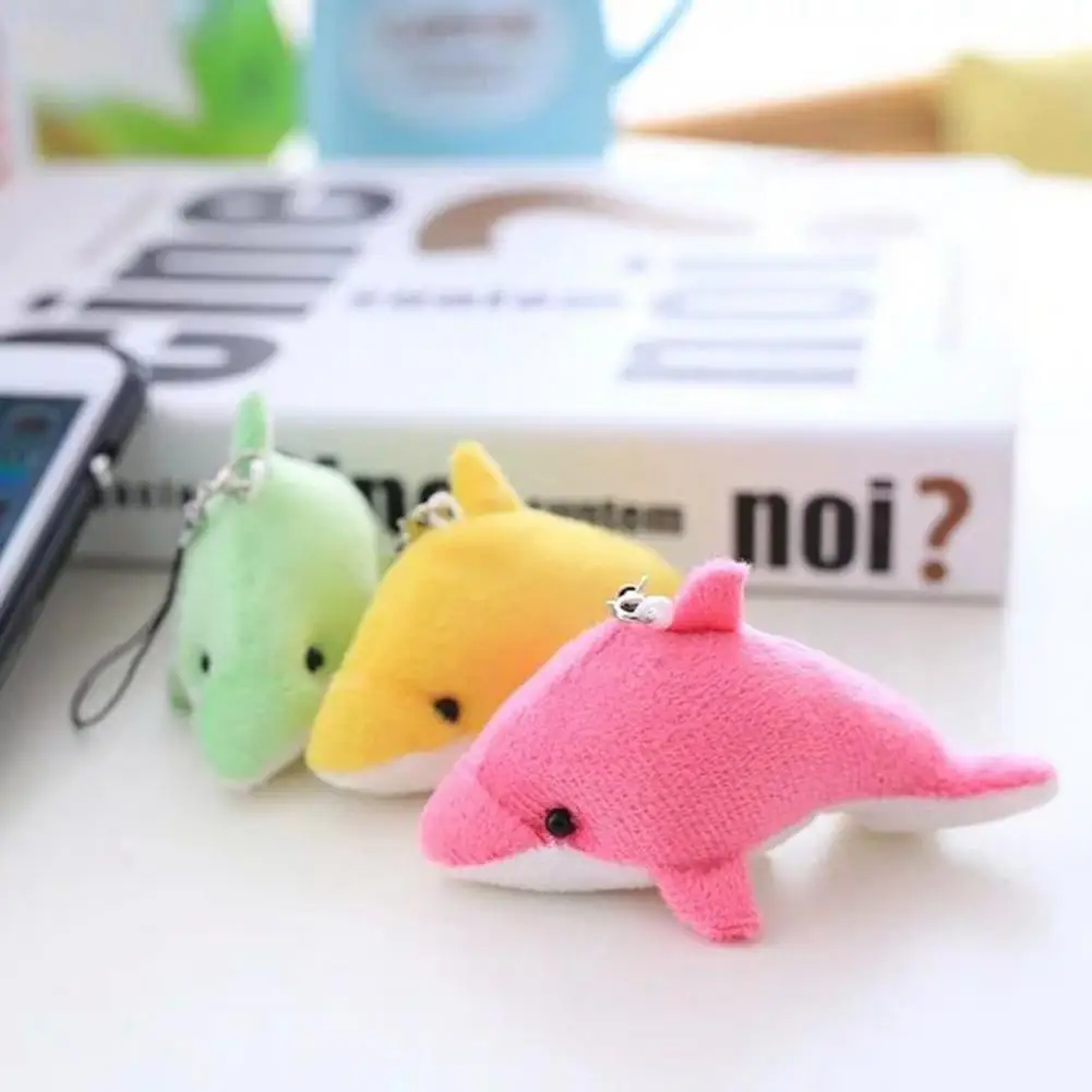 Cartoon Doll Pendant  Cute Animal Doll Soft  Dolphin Pendant Stuffed Animal Doll Key Ring Birthday Gift