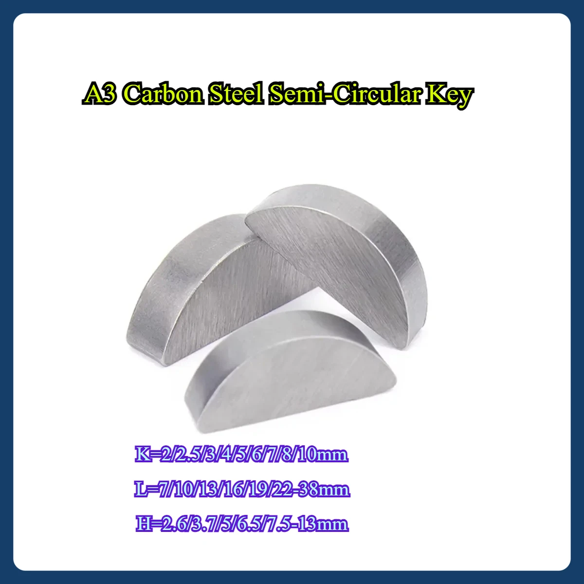 

A3 Carbon Steel Semi-Circular Key Crescent Shaped c-Shaped Key Pin M2M3M4M5M6M8M10
