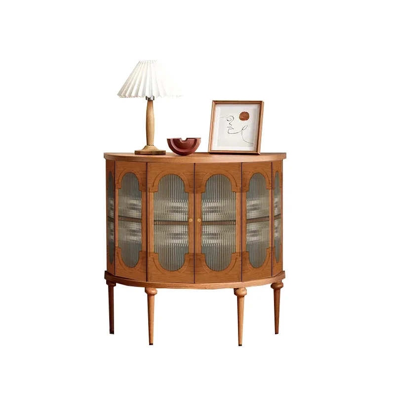 

French Retro Entrance Side Cabinet Retro Side Corridor Cabinet Living Room Storage Cabinet