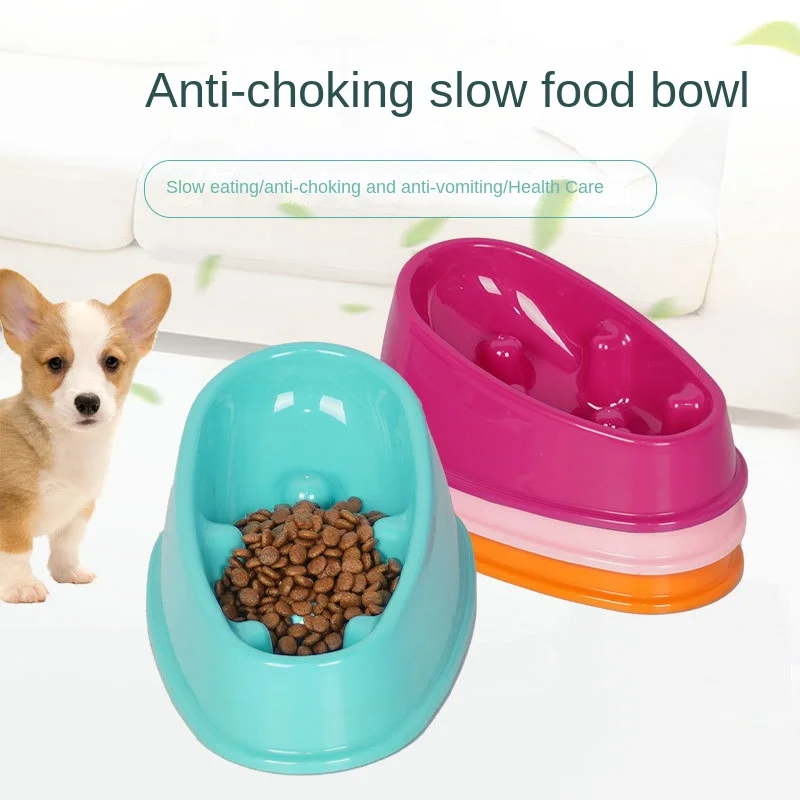 

Hot New Pet Slow Feeder Anti-Choke Tilt Food Puzzle Training Dog Bowl Supplies