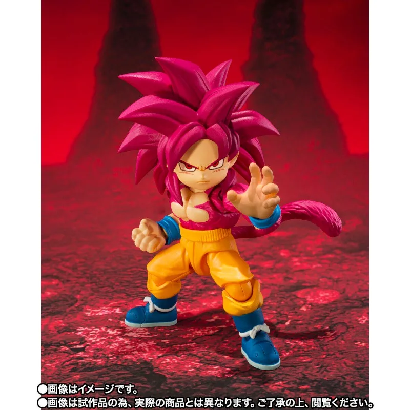 Oryginalna figurka Bandai SHF Dragon Ball Son Goku (MINI) Super Saiyan 4 -DAIMA- Anime Figurka Akcji Kolekcjonerska Model Zabawka Prezent dla Dzieci