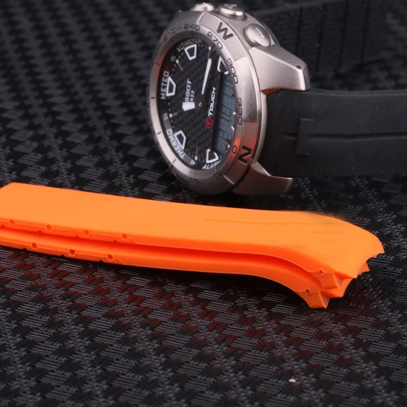 Silicone strap For Tissot 1853 Tengzhi T-Touch original T013 Rubber watch band T047T081T33  watchbands 20mm 21mm