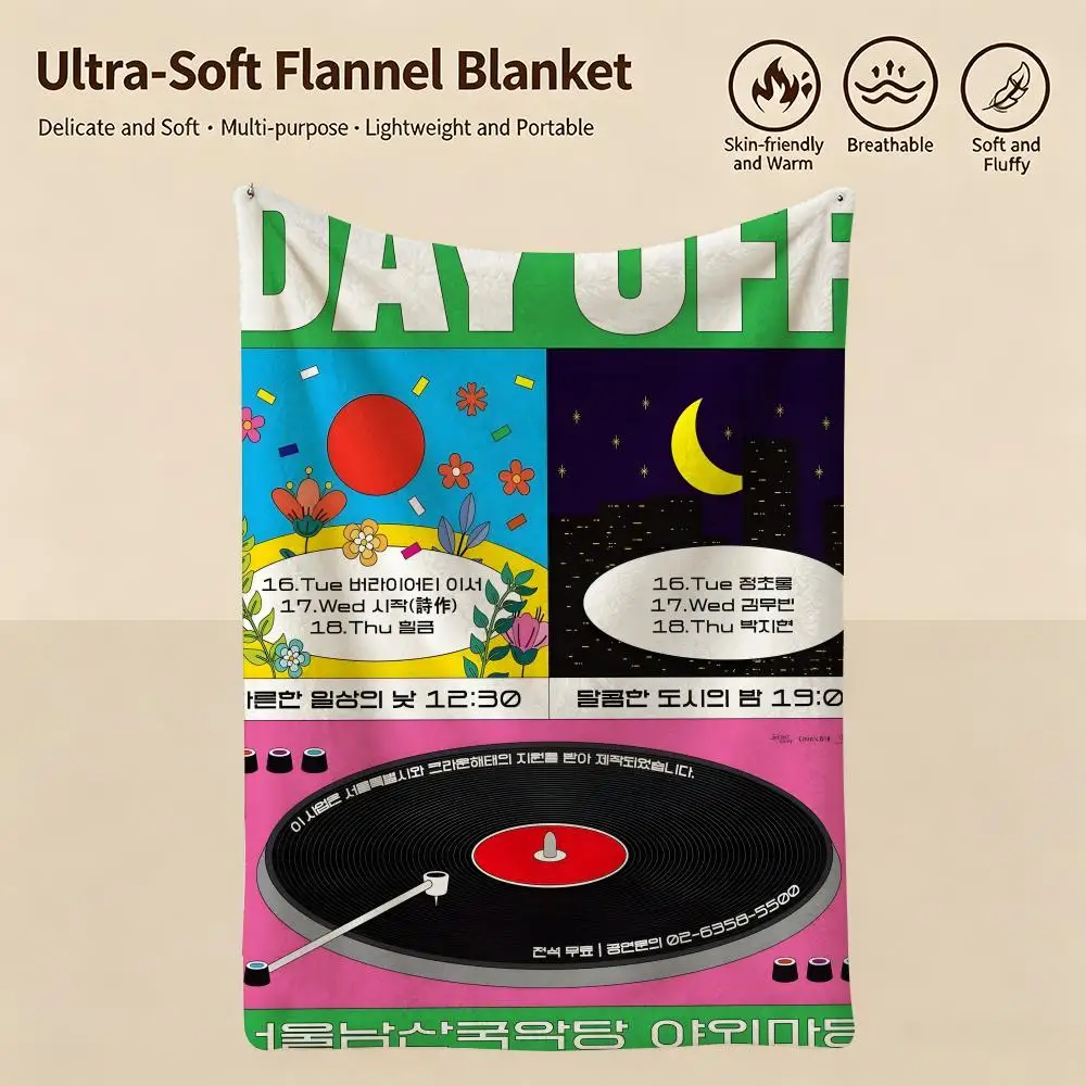 artist B-Bohuy Kim-m Throw Warm Soft Flannel Blanket, Multi-use for Sofa Bed Camping Travel Nap
