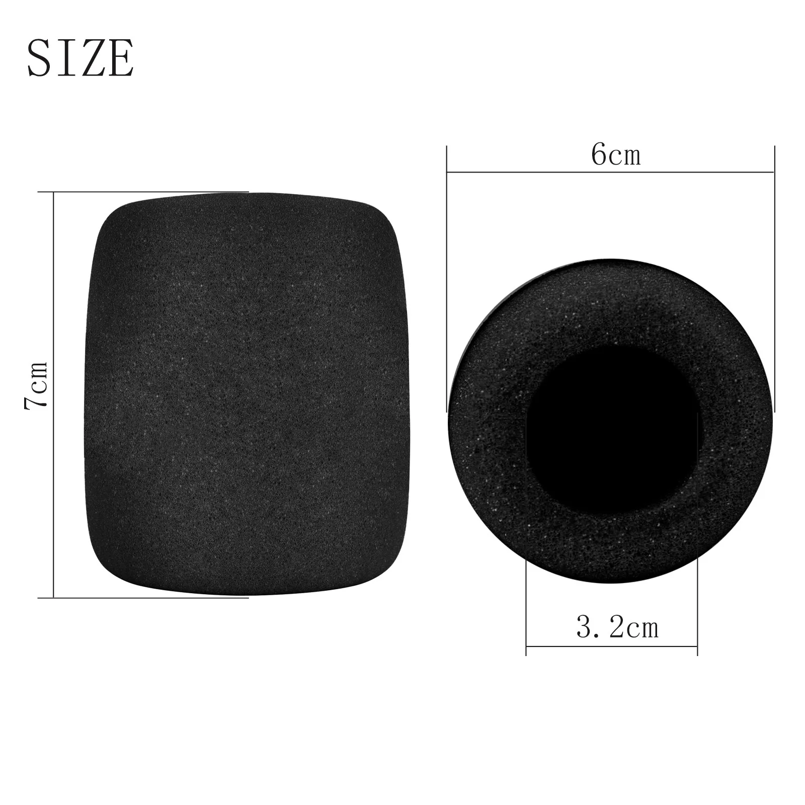 5‑Pack Thickened Black Microphone Foam Mic Cover Protective Sponge Microphone Cap for Live Streaming Karaoke Performance