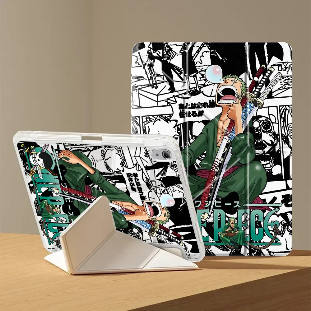 With Pen Slot Cover Tablet Case For Samsung Galaxy Tab A8 A9 Plus S10 Lite A11 S7 FE S9 Plus S8 Cartoon Zoro Luffy