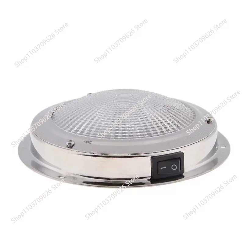 Suitable for  Marine 12v stainless steel walkway light gallery roof light round,LED ship yacht hardware accessories