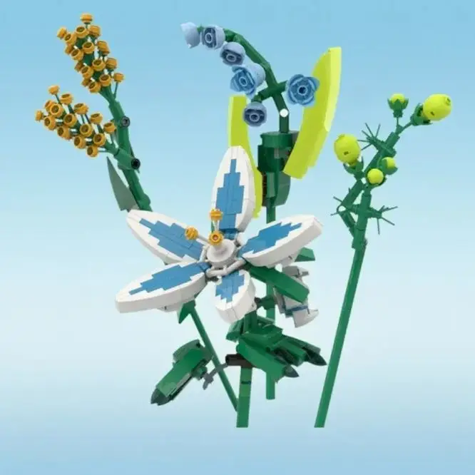 

407PCS Creative Expert MOC Romantic Flower Bouquet 3D Model Building Blocks Home Decor Educational Toys Desktop Display Gift