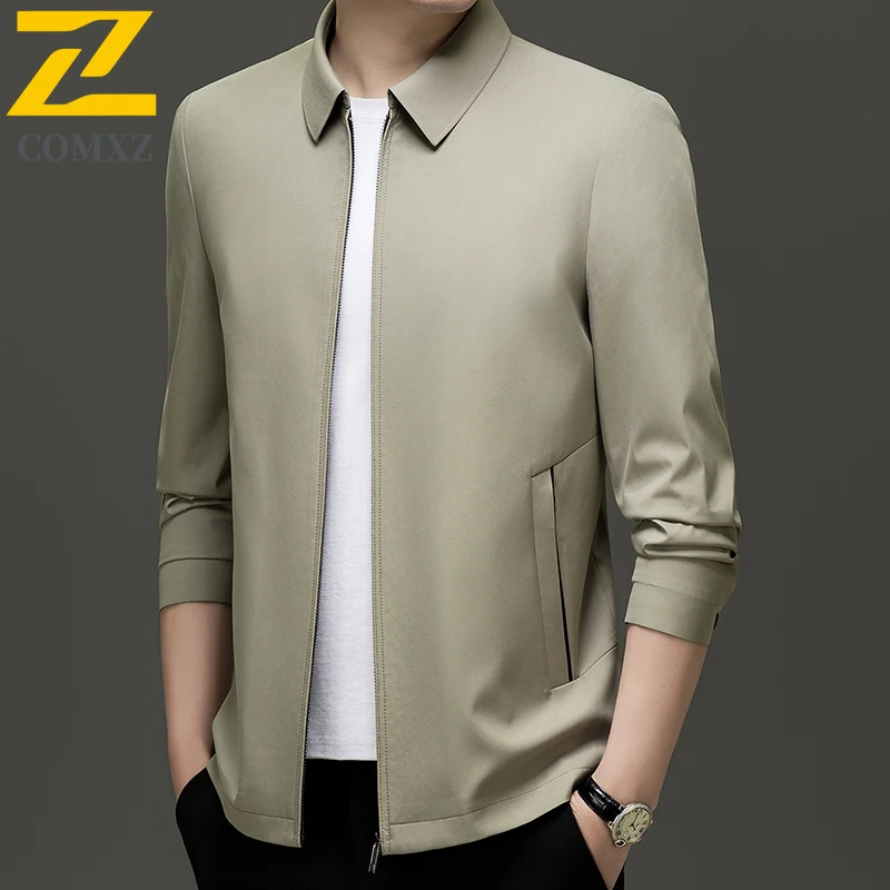 COMXZ New Jacket Men Premium Quality Lapel Business Casual Working Coat Fashion Comfort Lightweight Spring Autumn Outer Garment