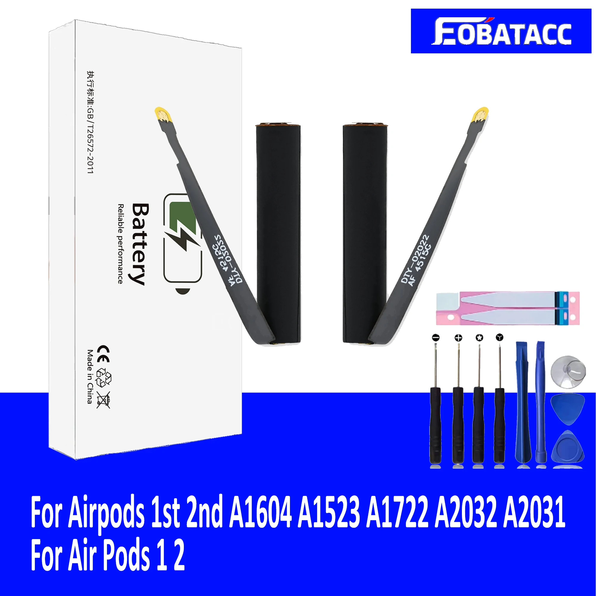 Replace the batteries Fof Airpods 1 and 2 generation A1722 A1523 A2031 A2031 25mAh A1602 A1938 earphone batteries