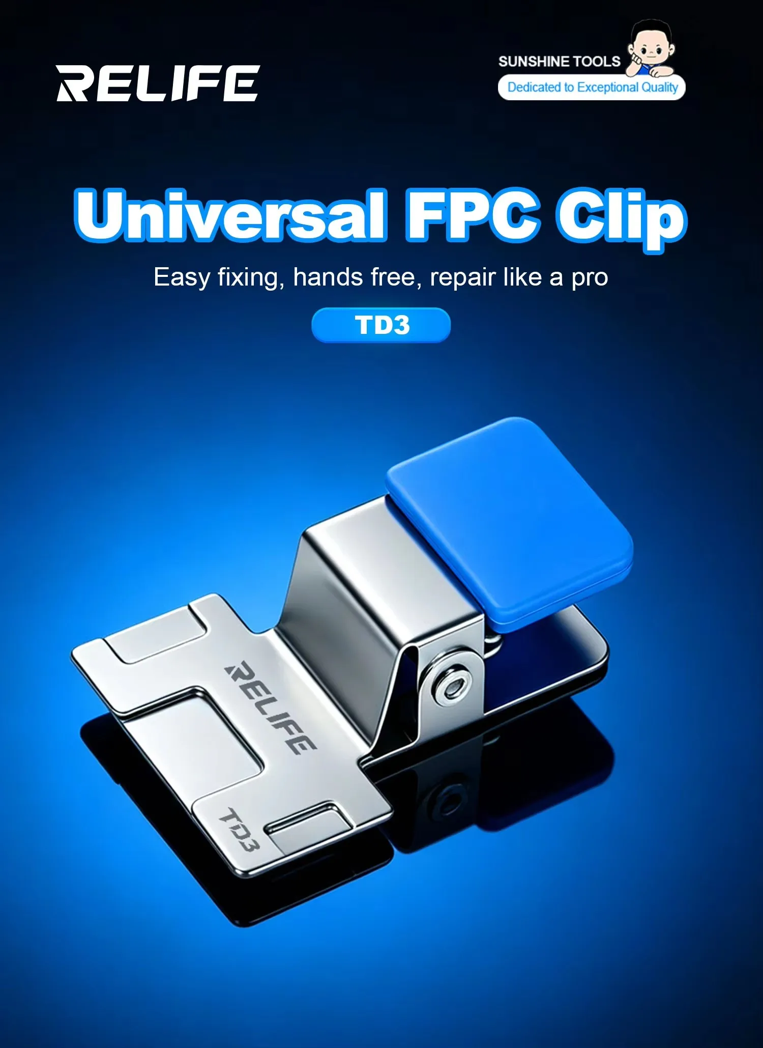 RELIFE TD3 Universal Cable Fixture Precise Locking Non Slip Clamp for Phone FPC LCD Touch Screen Motherboard Repair Hand Tool