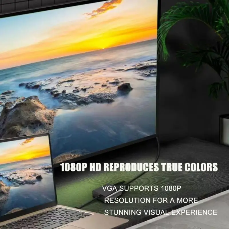 

462E USB3.0 to VGA Video Display Adapter 1080P Multi Display Converter Video Cable for Projector Laptop Monitor PC