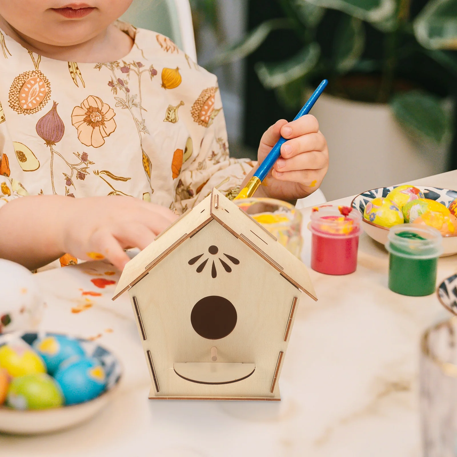 مجموعة بيت الطيور الخشبي DIY، طلاء حرفي غير مكتمل للأطفال، لوحة يدوية إبداعية، بيت الطيور على الجدران للأطفال