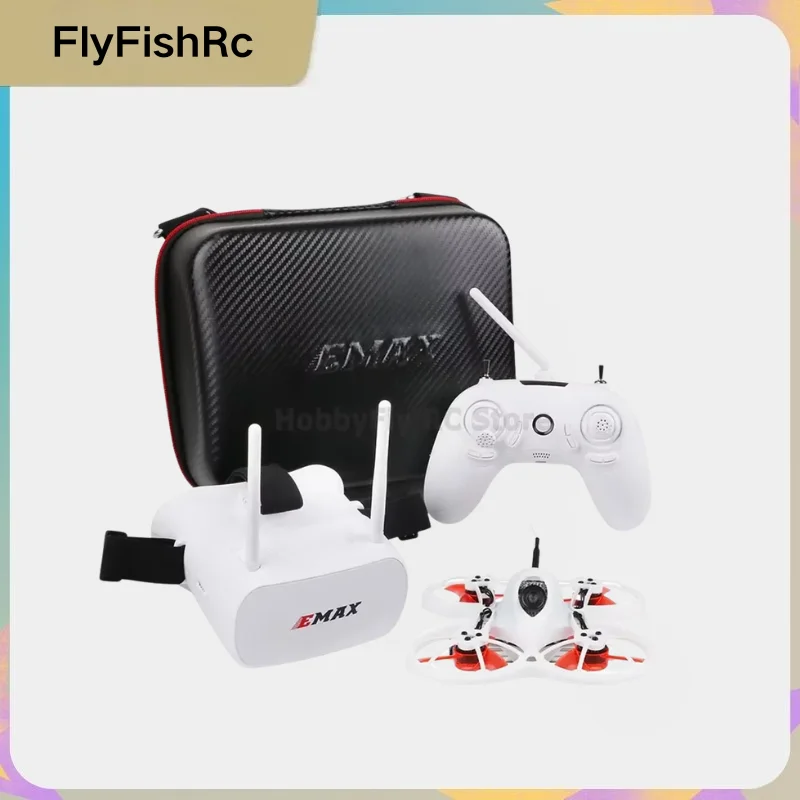 HawkSpeed EMAX Tinyhawk II 75mm Whoop FPV Drone, RTF FrSky D8 Runcam Nano2, 25-200mW VTX 5A ESC, 1-2S Indoor Outdoor Racing