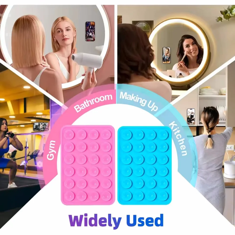 Silicone Suction Pad Single Sided For Mobile Phone Fixture Suction Cup Backed Adhesive Silicone Rubber Sucker Pad For Fixing